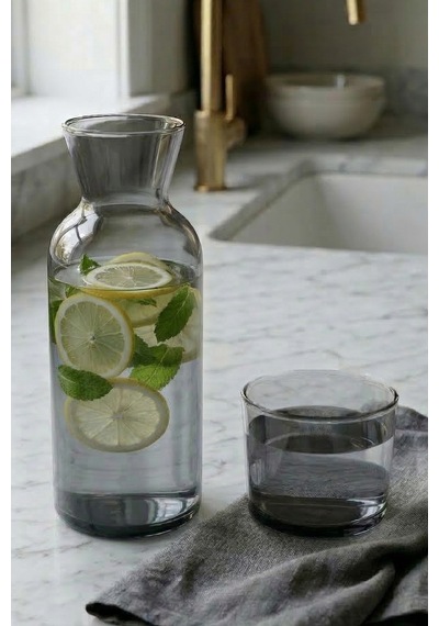 New Iconic Bardaklı Sürahi Füme 700 Cc