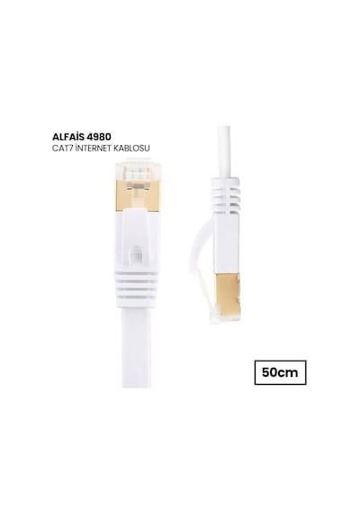 4980 Cat7 Ethernet Rj45 Modem Internet Kablosu 0.5 Metre 10gbps 600mhz