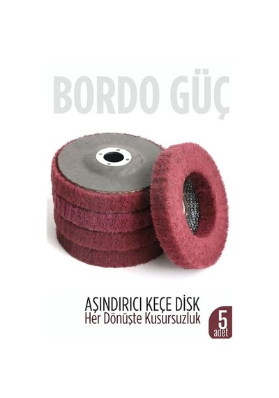 Zenvac 11 Cm Endüstriyel Aşındırıcı Keçe Disk 22 Mm İç Çaplı Zımpara Fırçası 5 Adet 722479 Zenvac29