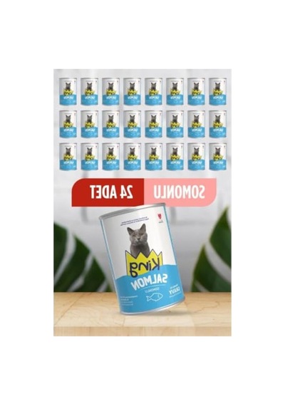 Parçacıklı Sos İçinde Somonlu Kedi Konservesi, 400 Gr, 24 Adet