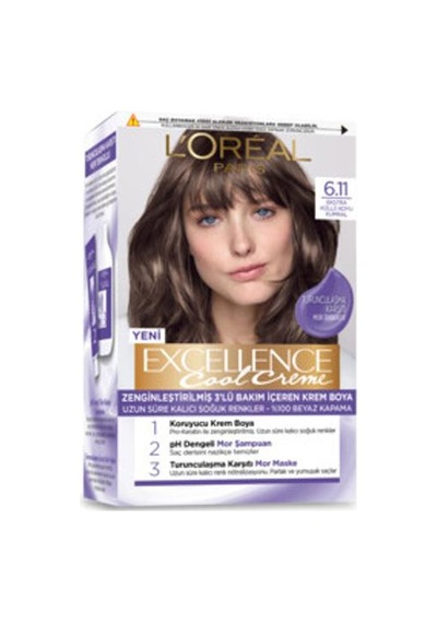 2 Adet L'oréal Paris Excellence Cool Creme 6.11 Koyu Kumral