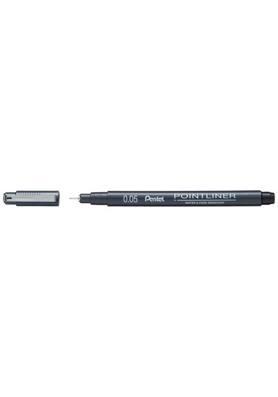 Pentel Pointliner S20p-05a, Fineliner, Siyah, Suya Dayanıklı Ve S