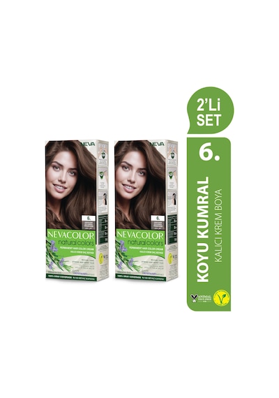Neva Color Natural Color Saç Boyası 6 Koyu Kumral 2'li Set