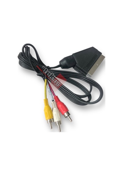 Tek-iş Scart 3 Rca Video Audio 3 Tos Uydu Dvd Kablo Lcd Tüplü Televizyon Uydu Bağlantı 1.2mt