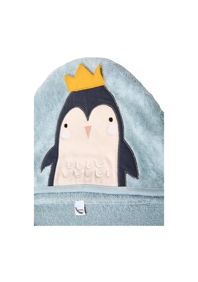 Penguen Bebek Havlu Kundak Yenidoğan Banyo Seti Turkuaz Çok Renkli