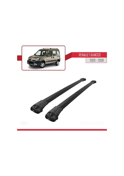 Renault Kangoo 2003-2008 Arası İle Uyumlu Ace-1 Ara Atkı Tavan Barı Siyah