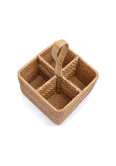 Bohem Kare Rattan Çatallık Ve Kaşıklık, Iskandinav, Modern