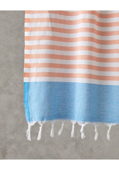 Candy Rejenere Çizgili Peştamal 90x150 Cm Turuncu-açık Mavi Turuncu-açık Mavi