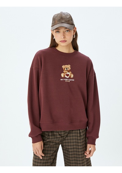 Koton Ayı İşlemeli Sloganlı Bisiklet Yaka Şardonlu Oversize Sweatshirt Bordo 5wal10817ık Bordo Koton Ayı İşlemeli Sloganlı Bisiklet Yaka Şardonlu Oversize Sweatshirt Bordo 5wal10817ık Bordo