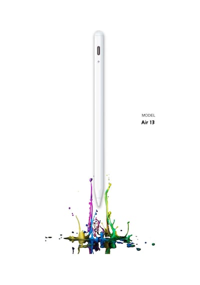 Apple Uyumlu iPad 2025 Air 13 M3 Type C Şarj Özellikli Avuçiçi Ve Eğim Özellikli Tablet Kalemi Beyaz