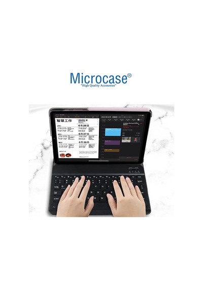 Samsung Uyumlu Tab S6 Lite P610 Bluetooth Klavyeli Standlı Kılıf-BKK1
