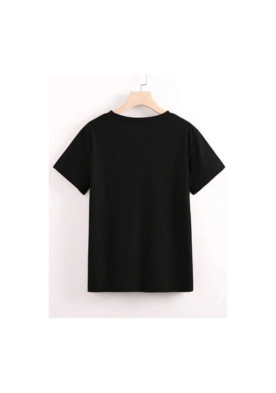 Uyguntarz Unisex Leopar Desenlı Vişne Baskılı Tasarım Tshirt Siyah