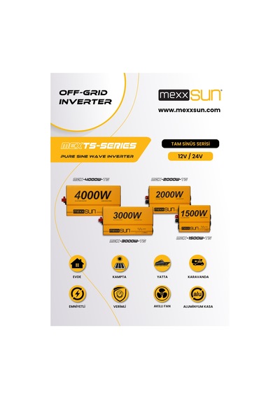 Mexxsun Tam Sinüs 12v 4000w İnverter