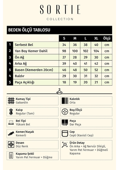 Sortie Collection Tek Düğmeli Gabardin Pantalon Bej
