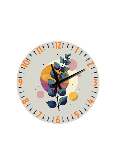 Modern Dekoratif Duvar Saati 40cm Kahverengi