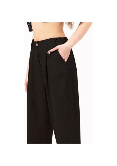 Zekids Kız Çocuk Beli Lastikli Siyah Havuç Pantolon-13945-siyah Siyah