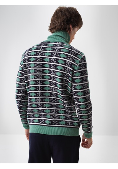 Xint Lacivert Doğal Yün Dokulu Regular Fit Kazak 801823