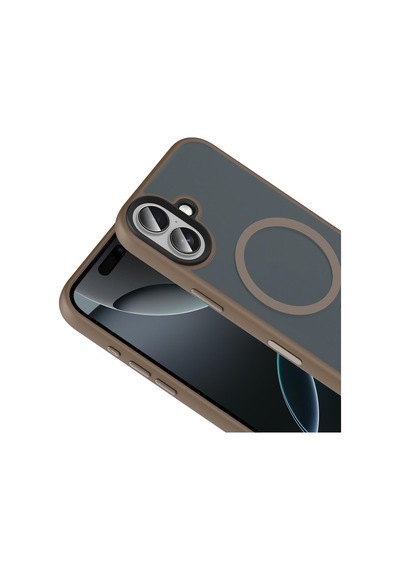 Apple Uyumlu iPhone 17 Magsafe Özellikli Fall Sert Telefon Kılıfı Kahve