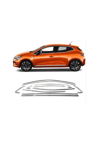 Renault Clio 5 Cam Çerçevesi Kromu 12 Parça P.çelik