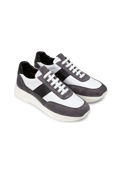 Deery Hakiki Deri Gri Erkek Sneaker Ayakkabı - 01963Mgrıe01 Gri