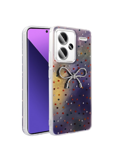 Xiaomi Redmi Note 13 Pro Plus 5g Kılıf Kamera Korumalı Figürlü Zore Ponti Silikon Kapak Lila
