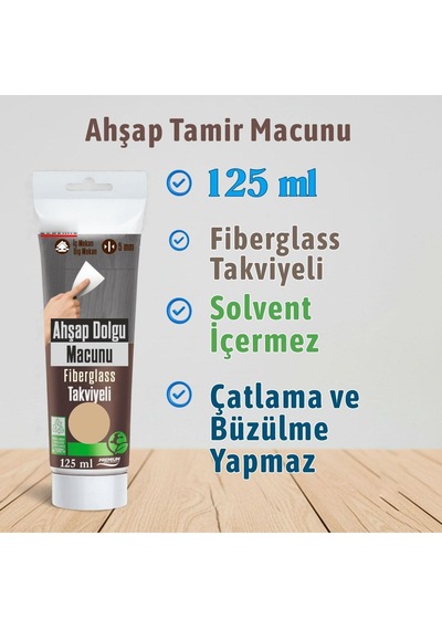 Venge Renk Ahşap Parke Tamir Macunu Mobilya Masa Dolgu Çatlak Çizik Giderici 125 Ml Kullanıma Hazır