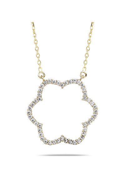 Kuyumcudukkani Zincirli" Çiçek Figürlü"kolye-37179-g-w Gold