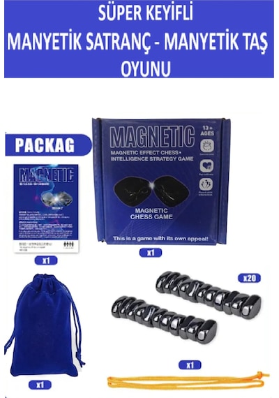 Süper Keyifli Manyetik Oyuncaklar Satranç-20 Taşlı Manyetik Oyuncaklar Güçlü Taş Oyunu- Harika Vakit Geçirmek Için Hediye