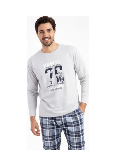 Free Beka Uzun Kollu Ekose Desenli Altı Kareli Erkek Pijama Takımı Pamuklu Ve Rahat Kumaş Gri Free Beka Uzun Kollu Ekose Desenli Altı Kareli Erkek Pijama Takımı Pamuklu Ve Rahat Kumaş Gri