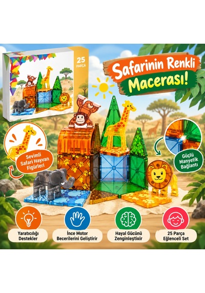 Safarı Anımals 25 Parça
