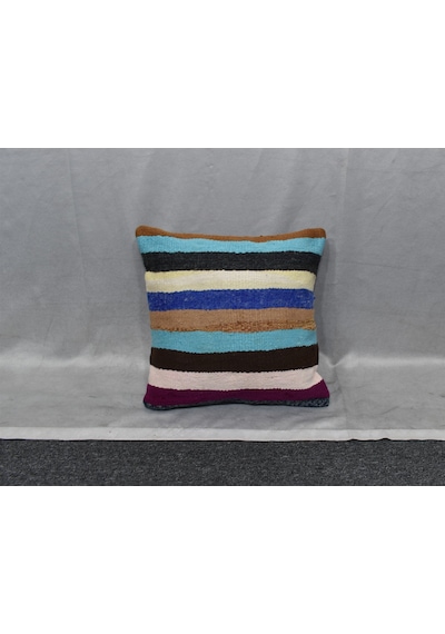 Zehra Abla Halı Yeni El Dokuma Dekoratif Kilim Kırlent Yastık Kılıfı 6778 Çok Renkli