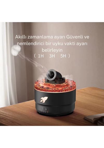 Hava Nemlendirici Alev Topu Görünümlü Volkanik Tasarım Renkli Havan Topu Şekilli Difüzör Hava Nemlen