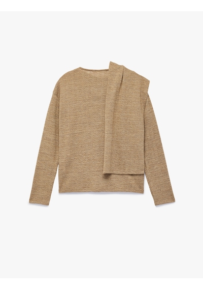 Koton Uzun Kollu Dokulu Şal Yaka Kazak Bej 6wak30094ek Ekru