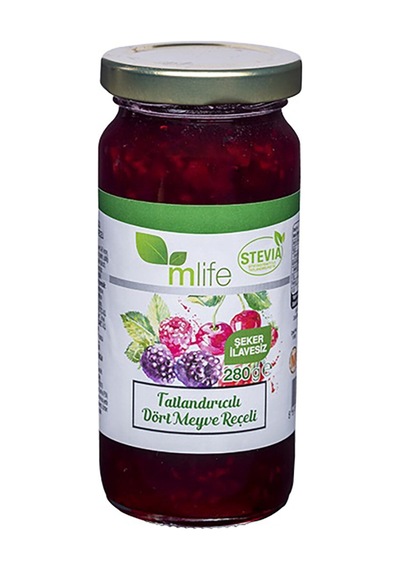 M Life Tatlandırıcılı Dört Meyve Reçeli 280 G - 7 Adet Tarı