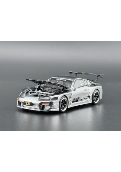 Pop Race Top Secret Gt300 Supra Silver Chrome 325 1/64