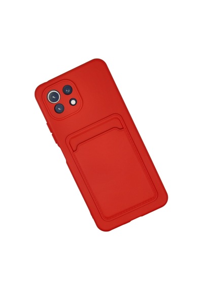 Xiaomi Mi 11 Uyumlu Kılıf Kelvin Kartvizitli Silikon - Kırmızı