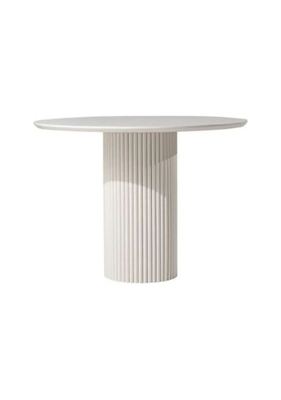 Breeze Yuvarlak Ahşap Bohem Masa 90x90 Beyaz