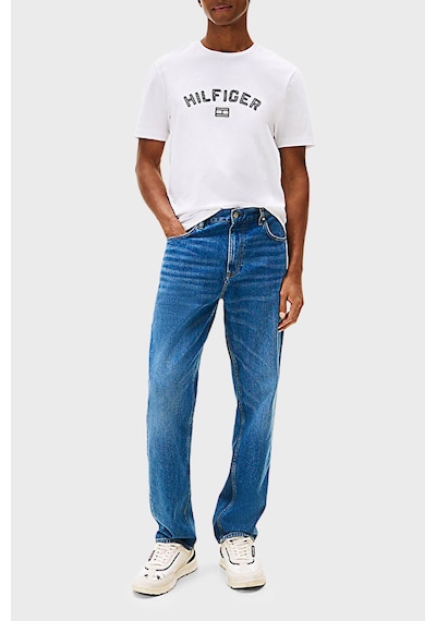 Tommyhilfiger Regular Fit Bisiklet Yaka Logolu Erkek T Shirt Beyaz
