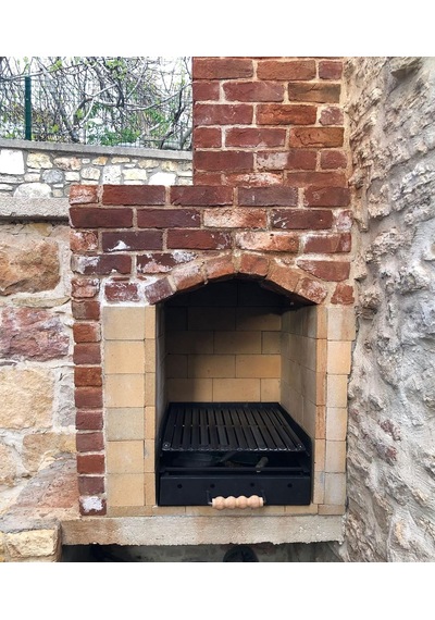 40x50 Cm Barbekü Taş Ocak Taş Şömine Bims Barbekü İçine Kızaklı Izgara Kül Çekmeceli Izgara