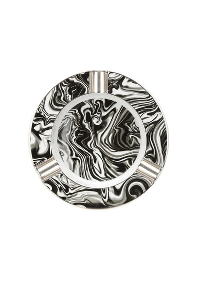 S.t. Dupont Zebra Desenli Siyah Beyaz Porselen Üçlü Puro Küllüğü 6725