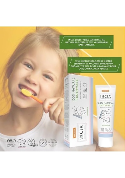 %100 Doğal Diş Macunu Bebek Ve Çocuk Karışık Meyve Aromalı Florürsüz 50 Ml