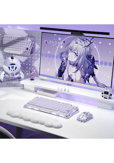 Gravastar Mercury K1 Rgb Kablosuz Mekanik Gaming Klavye, İngilizce Q, Lavender Purple