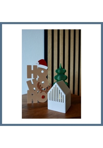 Buradabulabilirsin Ho Ho Ho Yazılı Noel Baba Şapkalı Ren Geyikli Dekoratif Yılbaşı Kelime Süsü Bbz Standart