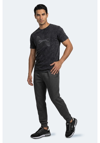 Slazenger Zaır Erkek Baskılı Siyah Tişört