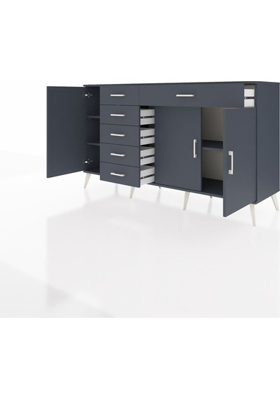 Hyperion Konsol 3 Raflı 6 Çekmeceli 3 Kapaklı 176x44x99 Antrasit- Antrasit-antrasit Hyperion Konsol 3 Raflı 6 Çekmeceli 3 Kapaklı 176x44x99 Antrasit- Antrasit-antrasit