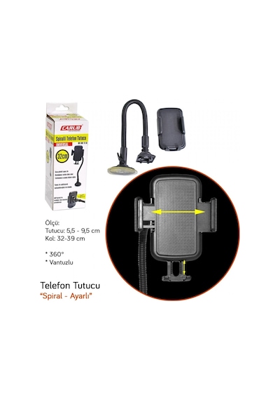 Carub Telefon Tutucu Spiralli Vantuzlu 32 Cm Br5901958