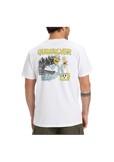 Quiksilver Ev Disconnect Effects Ss Erkek Günlük Tişört Eqyzt08049-908 Beyaz Beyaz