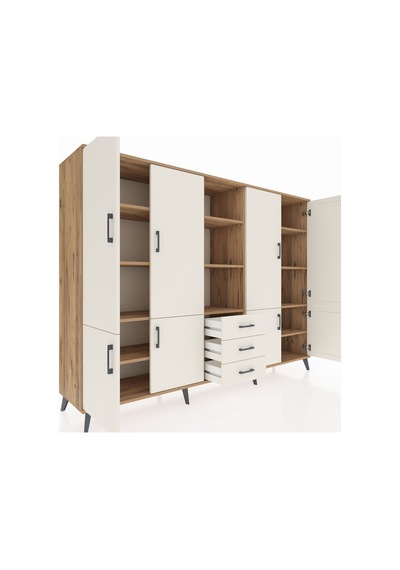 Hyperion Dolap 11 Raflı 3 Çekmeceli 8 Kapaklı 220x44x163 Çam-ayta Çam-aytaşı Hyperion Dolap 11 Raflı 3 Çekmeceli 8 Kapaklı 220x44x163 Çam-ayta Çam-aytaşı