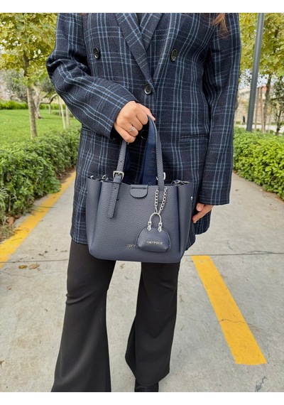 Just Polo Kadın Yeni Sezon 3 Bölmeli Yumuşak Deri Lüks Ve Şık Dokunuş El & Omuz Çantası Shoulder Bag Lacivert