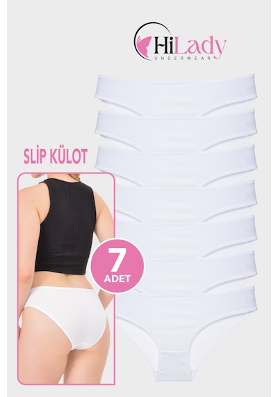 Kadın Külot 7 Li Paket Likralı Soft, Ve, Siyah, Renkler Pamuklu, Yumuşak,külot Beyaz